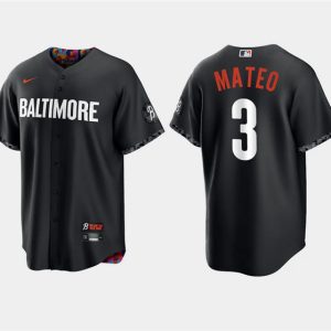Baltimore Orioles #3 Jorge Mateo Black 2023 City Connect Cool Base Stitched Jersey