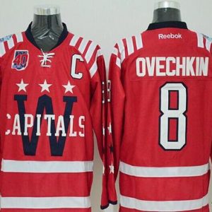 Capitals #8 Alex Ovechkin 2015 Winter Classic Red 40th Anniversary Stitched Jersey