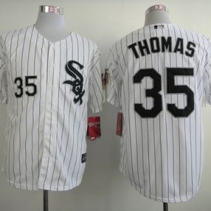 White Sox #35 Frank Thomas White W75th Anniversary Commemorative Patch Stitched Jersey