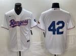 Texas Rangers #42 Jackie Robinson White Cool Base Stitched Jersey