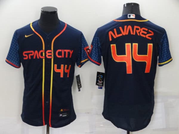 Houston Astros #44 Yordan Alvarez 2022 Navy City Connect Flex Base Stitched Baseball Jersey