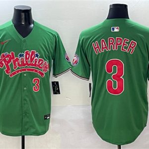Philadelphia Phillies #3 Bryce Harper Green Phanatic Limited Stitched Jersey