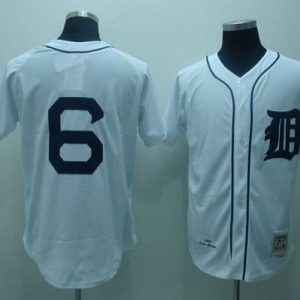 Mitchell And Ness Tigers #6 Al Kaline Stitched White Throwback Jersey