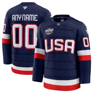 USA Custom Navy 2025 4 Nations Stitched Jersey