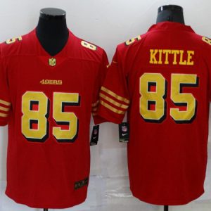 San Francisco 49ers #85 George Kittle Red Gold Vapor Untouchable Limited Stitched Jersey