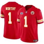 Kansas City Chiefs #1 Xavier Worthy Red 2024 F.U.S.E. With Draft Patch Vapor Untouchable Limited Stitched Jersey