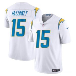 Los Angeles Chargers #15 Ladd McConkey White 2024 Draft Vapor Limited Stitched Jersey