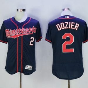 Twins #2 Brian Dozier Navy Blue Flexbase Authentic Collection Stitched Jersey