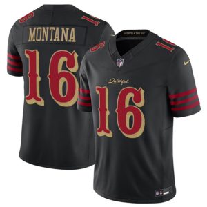San Francisco 49ers #16 Joe Montana Black 2025 F.U.S.E. ¡°Rivalries¡± Vapor Limited Football Stitched Jersey