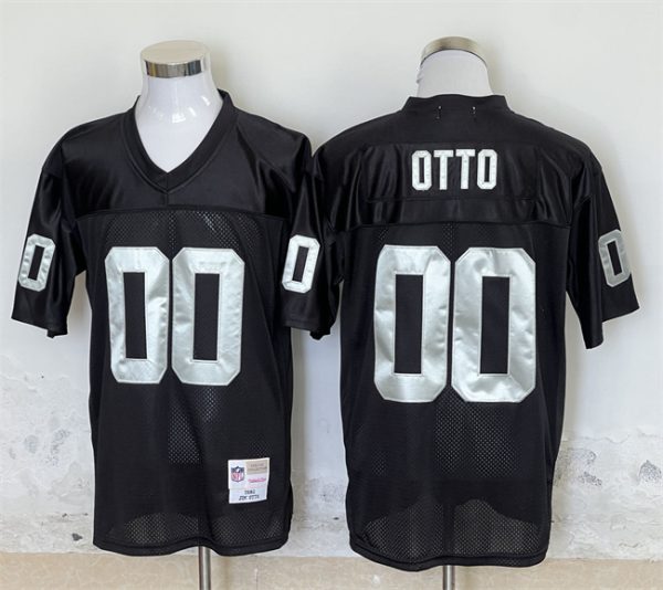 Las Vegas Raiders #00 Jim Otto Black Throwback Stitched Jersey