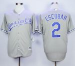 Royals #2 Alcides Escobar Grey New Cool Base Stitched Jersey