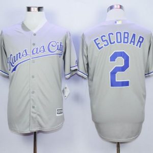 Royals #2 Alcides Escobar Grey New Cool Base Stitched Jersey