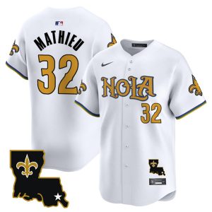 New Orleans Saints #32 Tyrann Mathieu White Cool Base Stitched Jersey