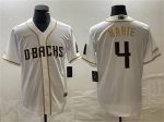Arizona Diamondbacks #4 Ketel Marte White Gold Cool Base Stitched Jersey