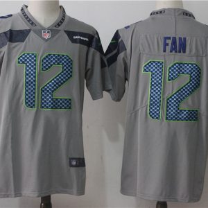 Seattle Seahawks #12 Fan Grey Stitched Vapor Untouchable Limited Nike Jersey
