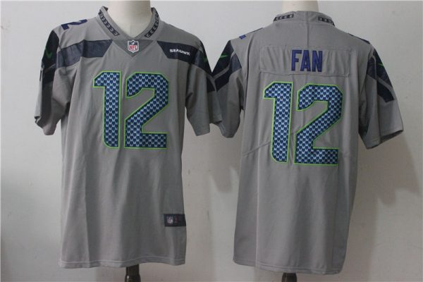 Seattle Seahawks #12 Fan Grey Stitched Vapor Untouchable Limited Nike Jersey