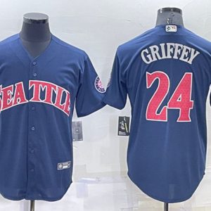 Seattle Mariners #24 Ken Griffey Navy Cool Base Stitched Jersey