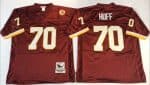 Mitchell And Ness Redskins #70 Sam Huff Red Throwback Stitched Jersey