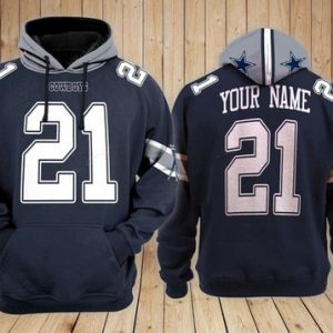 Dallas Cowboys Customized Navy Pullover Hoodie