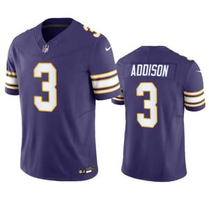 Minnesota Vikings #3 Jordan Addison Purple 2023 F.U.S.E. Vapor Untouchable Stitched Jersey
