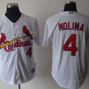 Cardinals #4 Yadier Molina White Cool Base Stitched Jersey