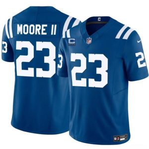 Indianapolis Colts #23 Kenny Moore II Blue 2025 F.U.S.E. With 4-Star C Patch Vapor Limited Stitched Jersey