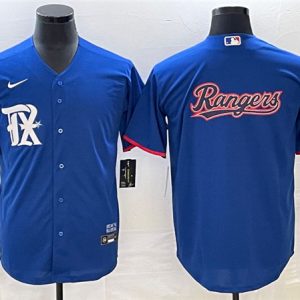 Texas Rangers Royal Team Big Logo 2023 City Connect Stitched Jersey
