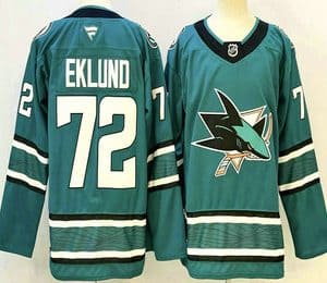 San Jose Sharks #72 William Eklund Teal Authentic Jersey