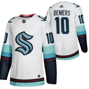 Seattle Kraken #10 Matty Beniers White Stitched Jersey