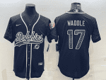 Miami Dolphins #17 Jaylen Waddle Black Reflective With Patch Cool Base Stitched Baseball Jersey