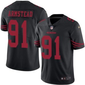 49ers #91 Arik Armstead Black Stitched Limited Rush Nike Jersey