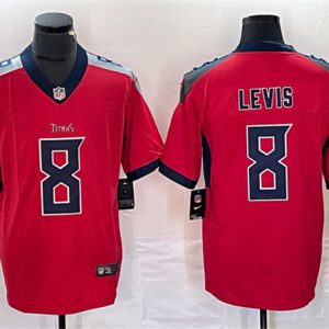 Tennessee Titans #8 Will Levis Red Vapor Untouchable Stitched Jersey