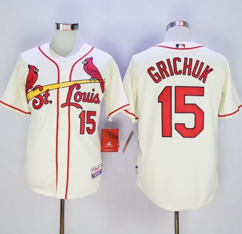 Cardinals #15 Randal Grichuk Cream Cool Base Stitched Jersey