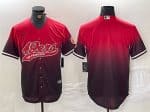 San Francisco 49ers Blank Red Black With Patch Cool Base Stitched Jersey