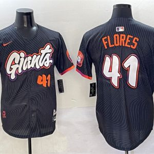 San Francisco Giants #41 Wilmer Flores Anthracite 2025 City Connect Limited Stitched Jersey
