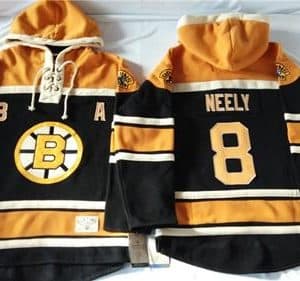 Bruins #8 Cam Neely Black Sawyer Hooded Sweatshirt Stitched Jersey
