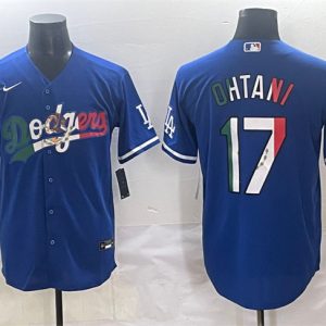Los Angeles Dodgers #17 Shohei Ohtani Blue Mexico Stitched Jersey