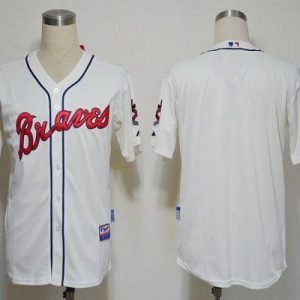 Braves Blank Cream Cool Base Stitched Jersey