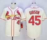 Cardinals #45 Bob Gibson Cream Cool Base Stitched Jersey