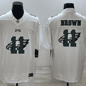 Philadelphia Eagles #11 A. J. Brown White Shadow Logo Limited Stitched Jersey