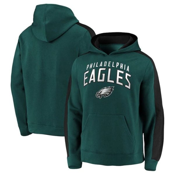 Philadelphia Eagles Green Game Time Arch Pullover Hoodie