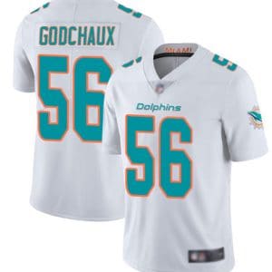 Miami Dolphins #56 Davon Godchaux White Vapor Limited Stitched Jersey