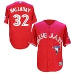 Blue Jays #32 Roy Halladay Red New Cool Base Canada Day Stitched Jersey
