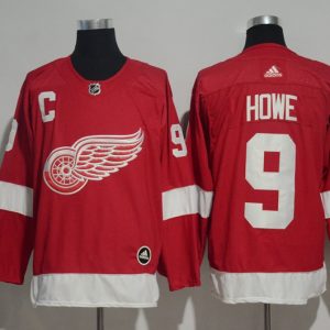 Detroit Red Wings #9 Gordie Howe Red Adidas Stitched Jersey