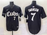 Chicago Cubs #7 Dansby Swanson Black 'Gothic North Side Edition' Vapor Premier Limited Stitched Jersey