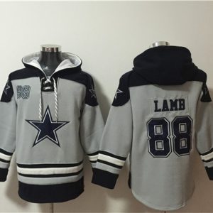 Dallas Cowboys #88 CeeDee Lamb Gray Ageless Must-Have Lace-Up Pullover Hoodie