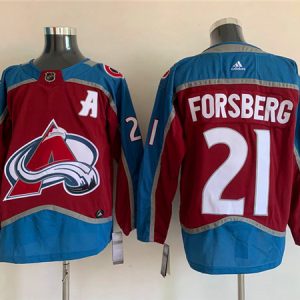 Colorado Avalanche #21 Peter Forsberg Burgundy Stitched Jersey