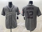 Cleveland Browns #12 Shedeur Sanders Gray With Patch Cool Base Stitched Jersey