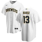 Milwaukee Brewers #13 Eric Haase White Cool Base Stitched Jersey