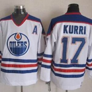 Oilers #17 Jari Kurri White CCM Throwback Stitched Jersey
